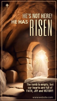 Brown Joyful He Is Risen   Instagram Story template