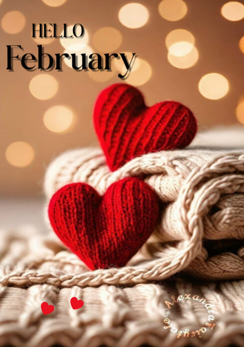 Copy of Brown Joyful Hello February A4 | PosterMyWall
