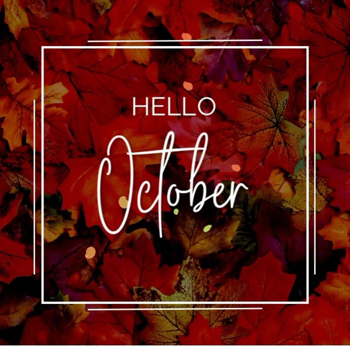 Brown Joyful Hello October Instagram Post Template | PosterMyWall