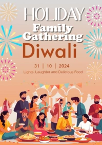 Brown Joyful Holiday Family Gathering  A1 template