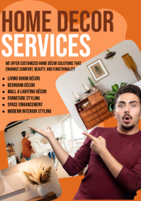 Brown Joyful Home Decor Services  A1 template