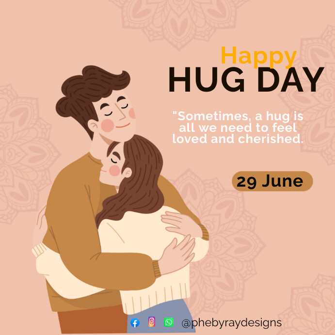 Hug By Post Copy of Brown Joyful Hug Instagram Post | PosterMyWall