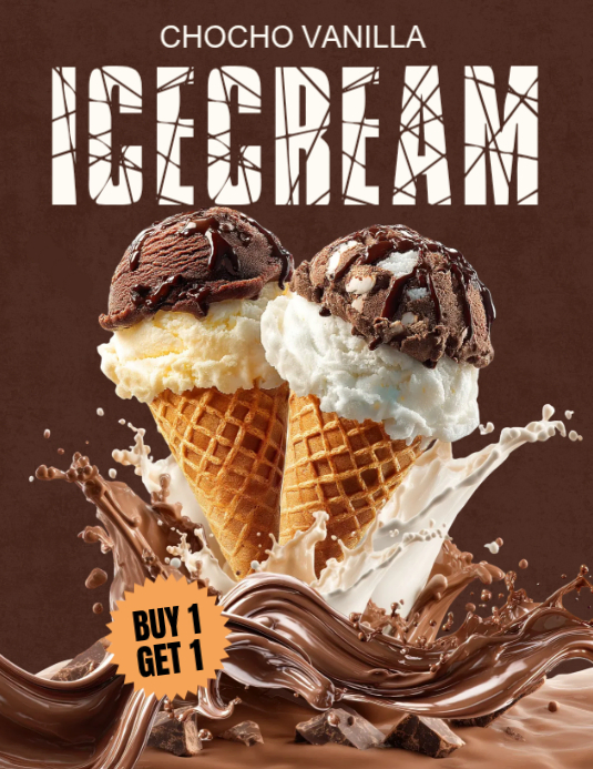 Ice Cream Promotion Flyers Template | PosterMyWall
