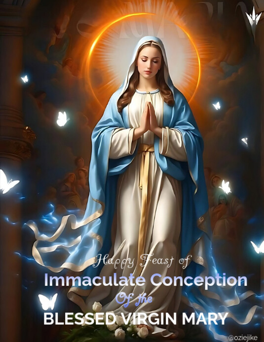 Brown Joyful Immaculate Conception Flyer (us Letter) Template ...