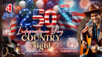 Brown Joyful Independence Day Country Night Digital Display Video งานแสดงผลงานแบบดิจิทัล (16:9) template