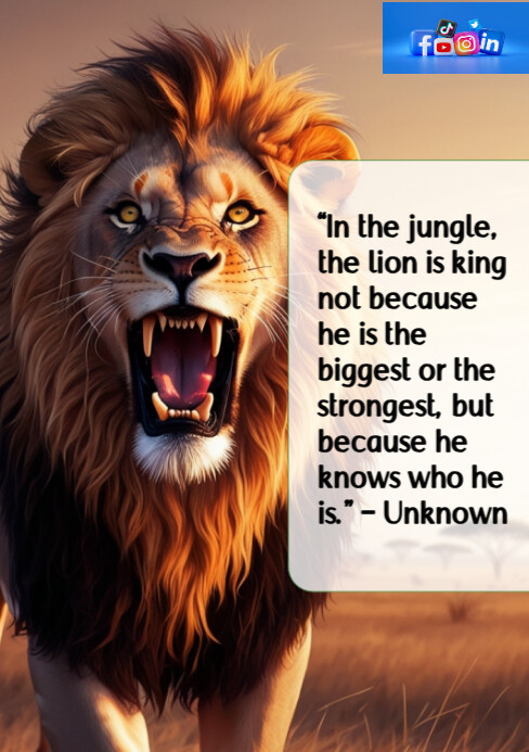 Brown Joyful Inspirational Quotes Of The Lion Hearted A5 template