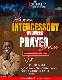 Brown Joyful Intercessory Prayer Service Template Flyer (us Letter ...