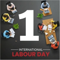 Brown Joyful International Labour Day  Instagram Post template