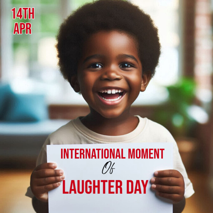 Brown Joyful International Moment Of Laughter Instagram Post template