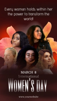 Brown Joyful International Women's Day Design Template  Digital Display (9:16)