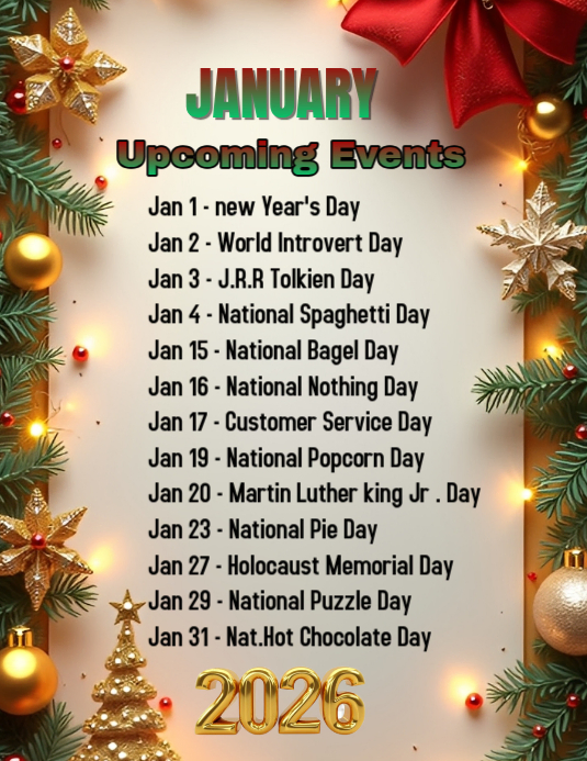 Brown January Events Flyers Template | PosterMyWall