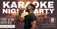 Brown Karaoke Night Party Facebook Event Cover Template