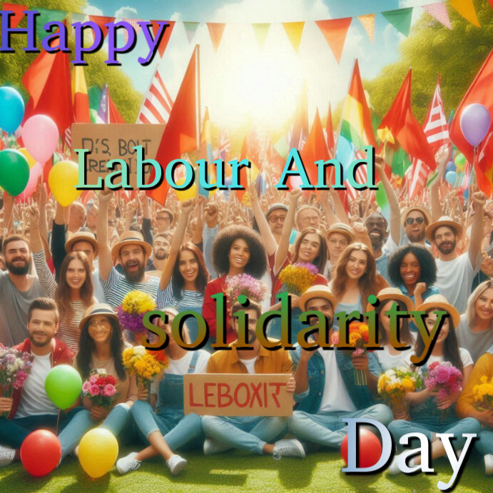 Brown Joyful Labor Solidarity Day Instagram Post Template | PosterMyWall