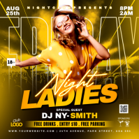 Brown Joyful Ladies Night Club Event Instagram Post template