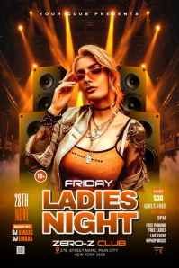 Brown Joyful  Ladies Night Club Party Poster Plakat template