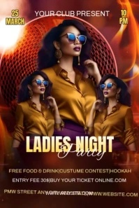 Brown Joyful Ladies Night Party Flyer  Pinterest Graphic Ihluzo le-Pinterest template
