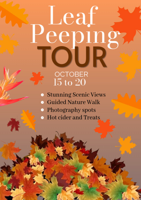 Brown Joyful Leaf Peeping Tour A2 template