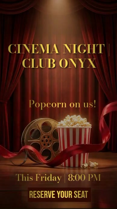 Movie Night Email Example Cinema Night Facebook Story Template | PosterMyWall