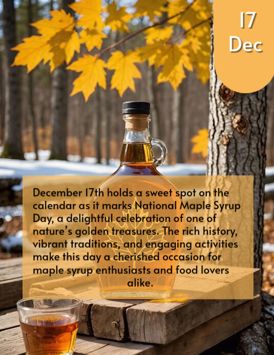 Syrup Flyer Brown Joyful Maple Syrup Day Flyer (us Letter) Template | PosterMyWall
