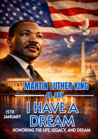 Brown Joyful Martin Luther Flyer Design Template  A4