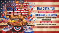 Brown Memorial Day BBQ Party Digitalt display Template