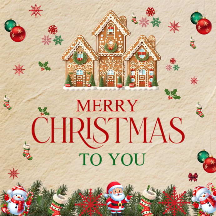 Plantilla de Brown Joyful Merry Christmas & Happy New Year Instagram ...
