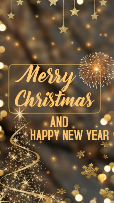 Modèle Brown Joyful Merry Christmas And Happy New Year Instagram Story ...