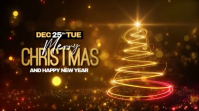 Brown Joyful Merry Christmas And Happy New Year Greeting Video With Golden Light Tree Animation Digi Digital Display (16:9) template