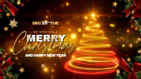Brown Joyful Merry Christmas Video Ad Digital Display (16:9) template