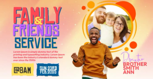 Brown Joyful Modern Church Flyer Facebook Shared Image template