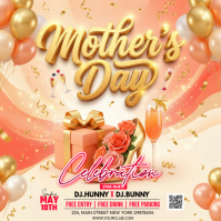 Brown Joyful Mother's Day Celebration Square สี่เหลี่ยมจัตุรัส (1:1) template