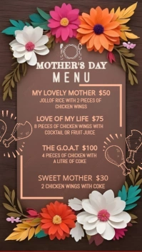 Brown Joyful Mothers Day  Digital Display (9:16) template