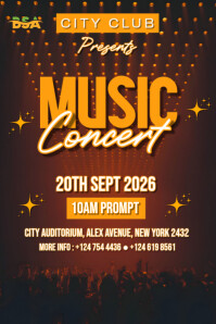 Brown Joyful Music Concert Poster template
