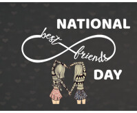 Brown National Best Friends Day Mellemstort rektangel Template
