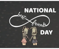 Brown Joyful National Best Friend Day Medium Rectangle template