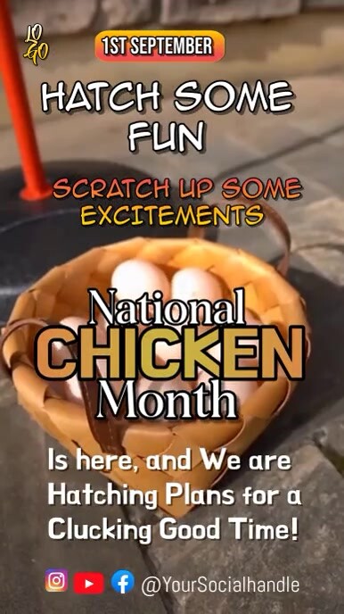 Brown Joyful National Chicken Month Instagram template