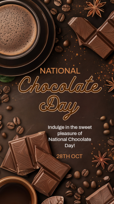 Plantilla de Brown Joyful National Chocolate Day Celebration Instagram ...