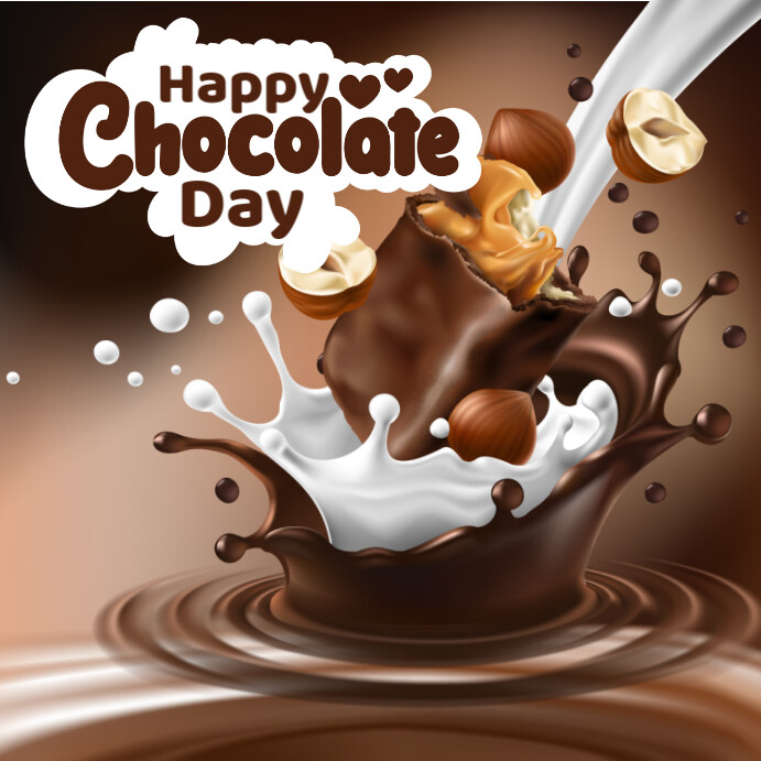 Brown Joyful National Chocolate Day Instagram Post Template | PosterMyWall
