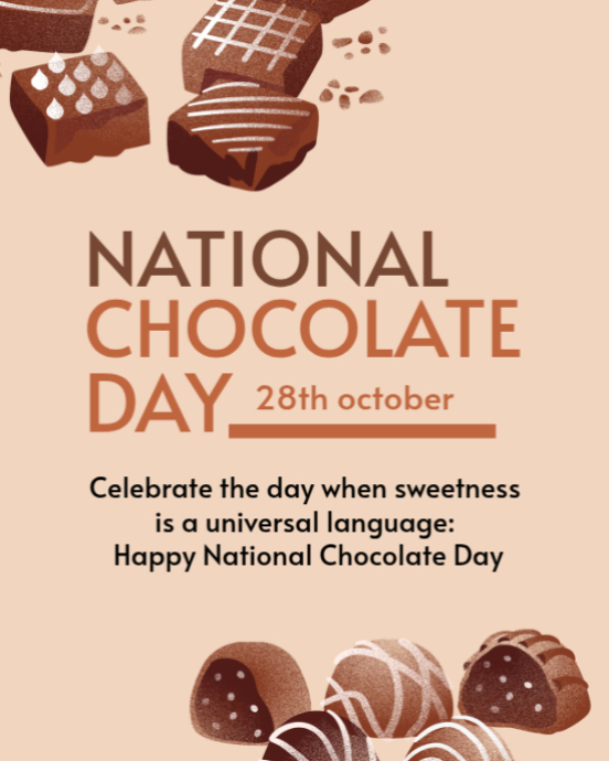 Plantilla de Brown Joyful National Chocolate Day Instagram Portrait ...