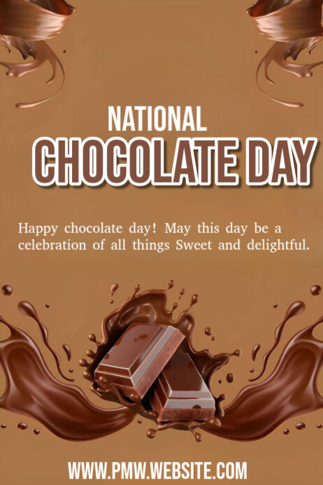 Plantilla de Brown Joyful National Chocolate Day Poster | PosterMyWall