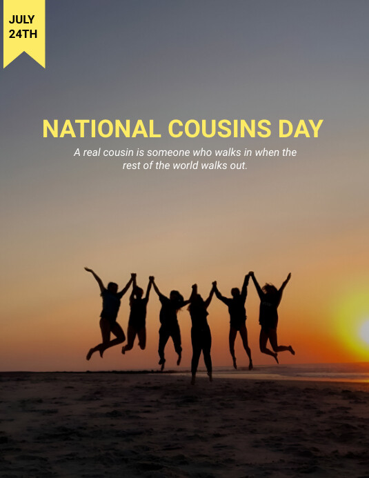 Brown Joyful National Cousins Day Flyer (us L template