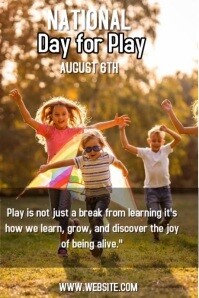 Brown Joyful National Day For Play (play Day)  Poster template