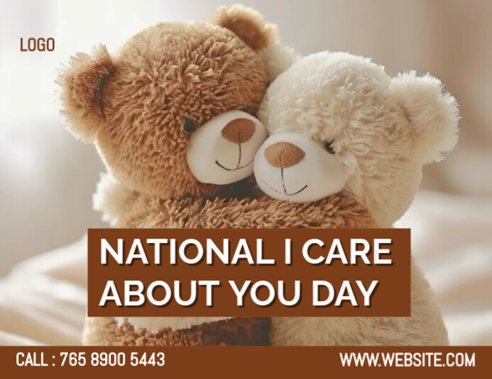 Plantilla de Brown Joyful National I Care About You Day Flyer (us