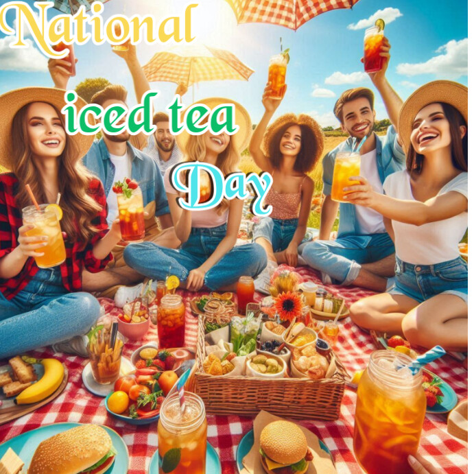 Brown Joyful National Iced Tea Day Instagram Post Template | PosterMyWall