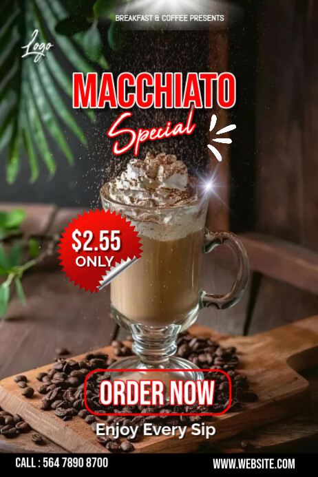 Copy of Brown Joyful National Macchiato Day Poster | PosterMyWall