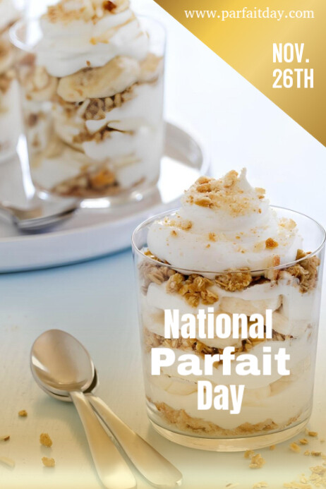 Parfait Front Design Brown Joyful National Parfait Day Poster Template | PosterMyWall