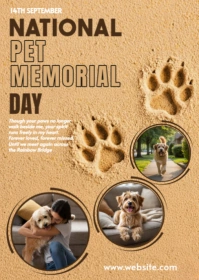 Brown Joyful National Pet Memorial Day A6 template