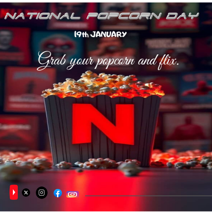 Brown Joyful National Popcorn Instagram Post Template | PosterMyWall