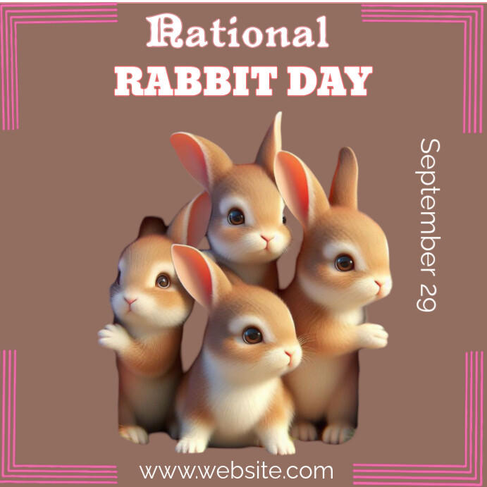 Plantilla de Brown Joyful National Rabbit Day Template Flyer Instagram ...