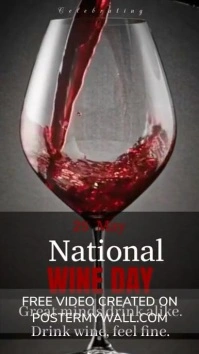 Brown Joyful National Red Wine Day Video ads Reel Instagram template